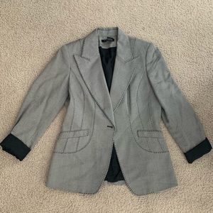 Gray Blazer with Black Seams
